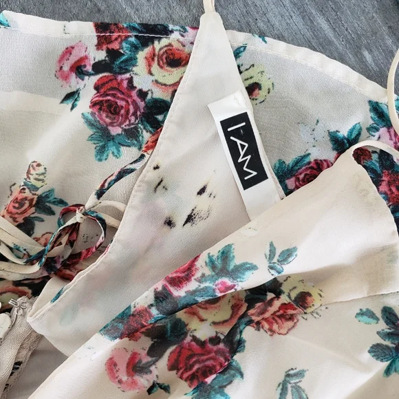 Beige Floral 1AM Babydoll Flowy Mini - Picture 4 of 4